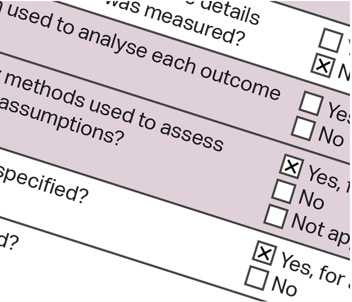 A zoomed-in image of the ARRIVE compliance questionnaire document