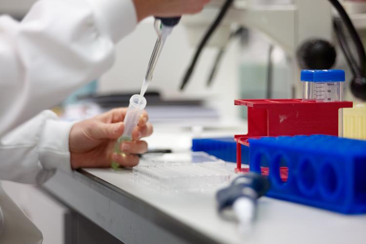 Image of a scientist holding a pipette